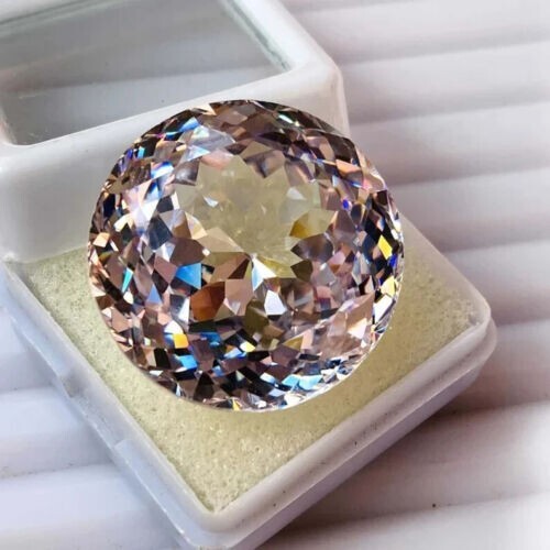 100 Ct+ Flawless Natural Combodian White Huge Zircon Round Cut Loose Gemstone gallery