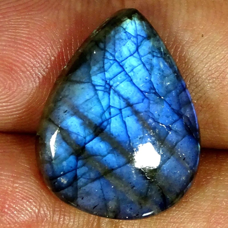 20.00Cts 100% Natural Labradorite Pear Cabochon Gemstone 18X22X5MM