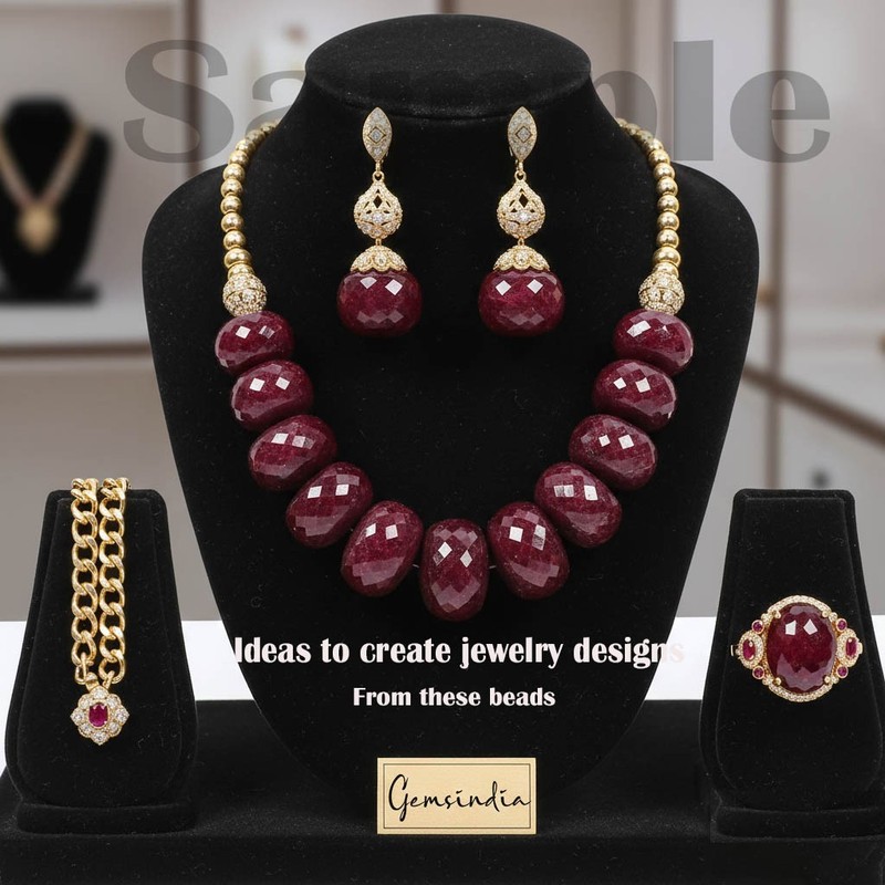 AAA Huge 25- 27mm Red Round Checkerboard Cut Beads For High End Jewelry Making gallery