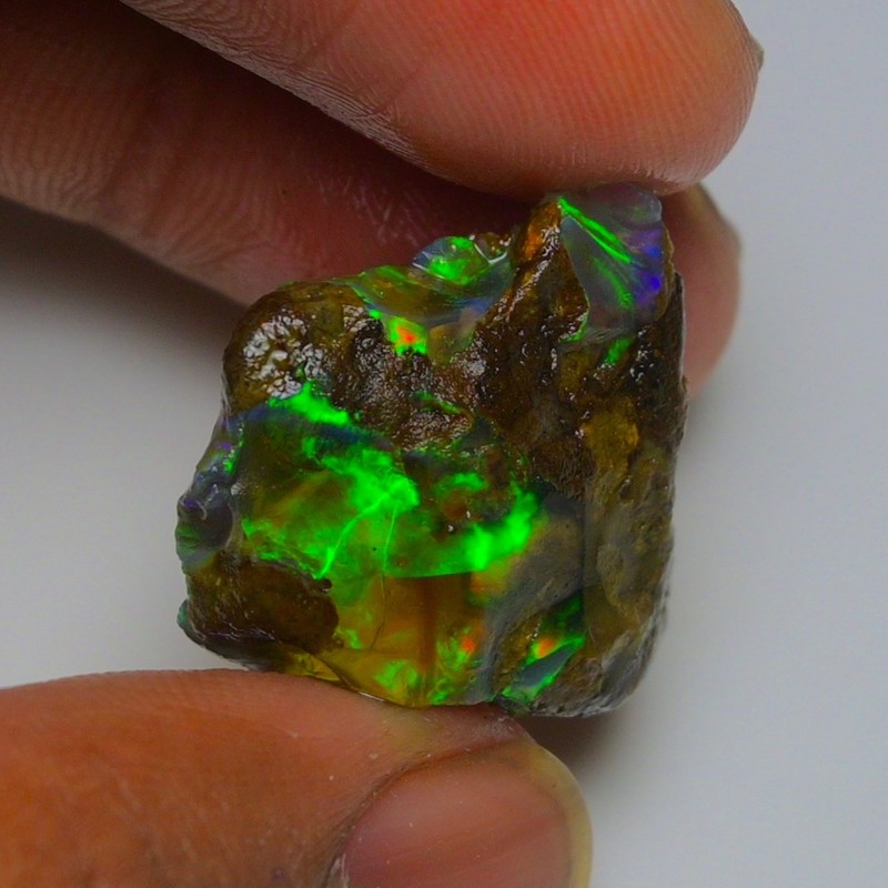Ethiopian Oil Opal Specimen 22.65 cts Natural Rough Gemstone – Fire Opal Roug