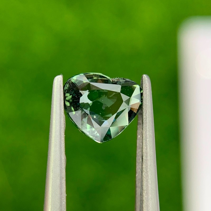 Natural Green Sapphire 1.05 Cts Heart Cut SI Loose Collector Gemstone Madagascar gallery