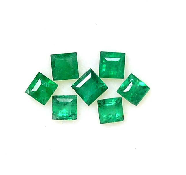 Natural Emerald Square Cut 2.75 mm To 3×3 mm 0.89 CTS Lot 07 Pcs Loose Gemstones