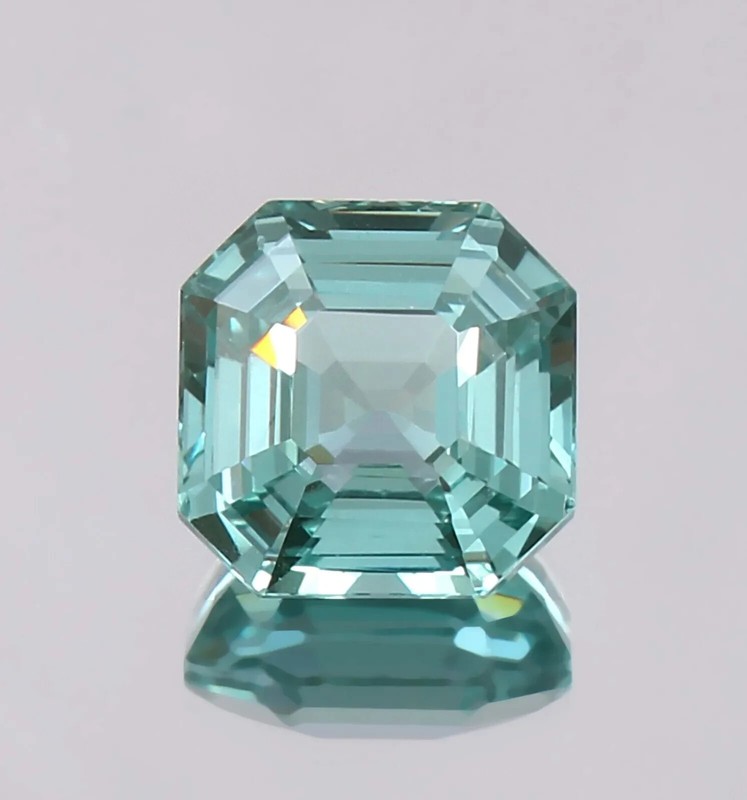 8-10 CT Natural Brazilian Green Paraiba tourmaline Asscher Cut Loose Gemstone gallery