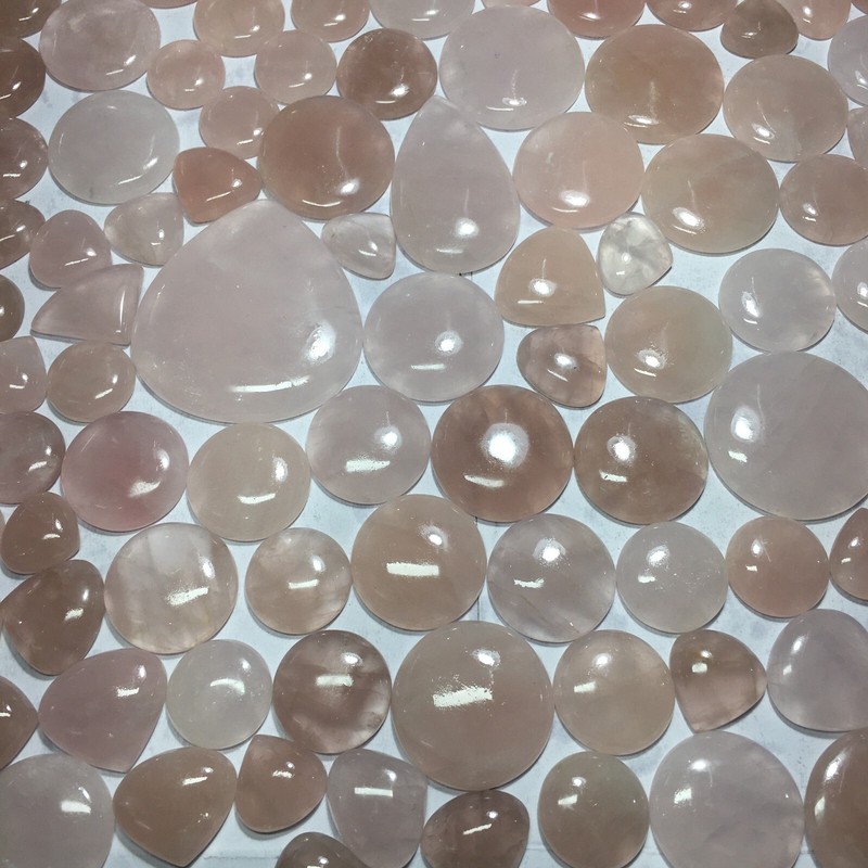 Natural Rose Quartz Loose Handcrafted Cabochon Gemstone