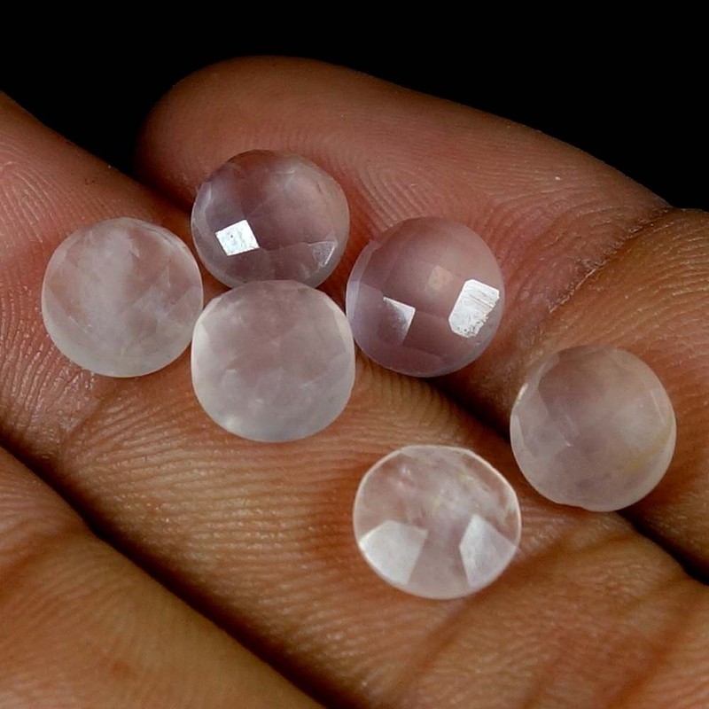 100% Natural Rose Quartz Round Cut Gemstones 11.30Cts 08x08x04mm