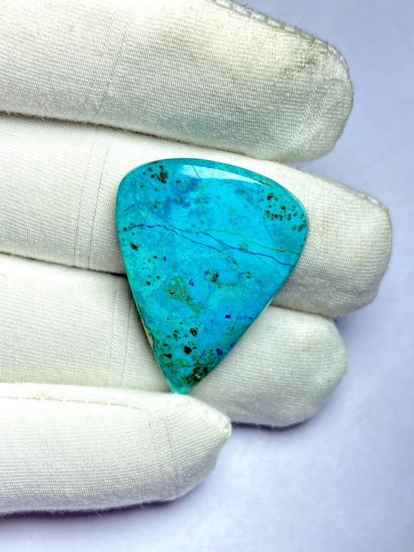 azurite gemstone for jewelry making, wire wrapping stone (30x16x4MM, 25 Carats) gallery