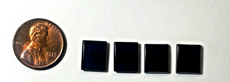 TWO (2) PIECES BLACK ONYX 11X9 MM RECTANGLE FLAT AS PICTURED BELOW WHOLESALE gallery
