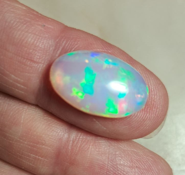 Large Multicolor Ethiopian Welo Opal Polished Double Sided Green, Blue, & Red