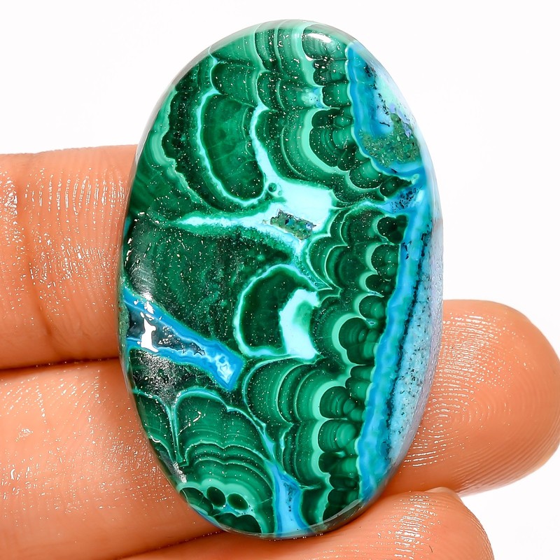 100% Natural Malachite Chrysocolla Oval Cabochon Gemstone 55 Ct 35X22X6mm A37636