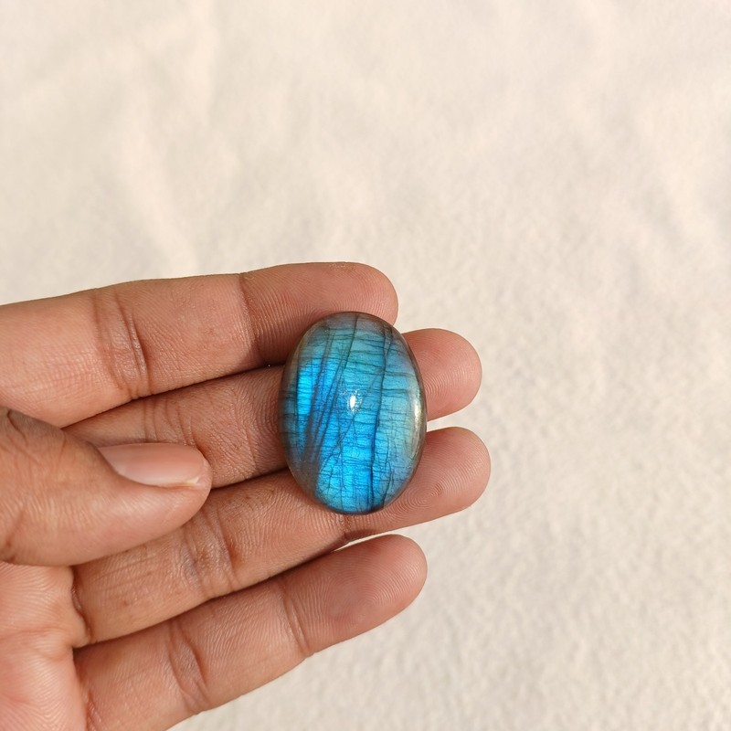 Natural Multi Labradorite Oval Cabochon 33x24x6mm Approx 41.40Cts AMJ69