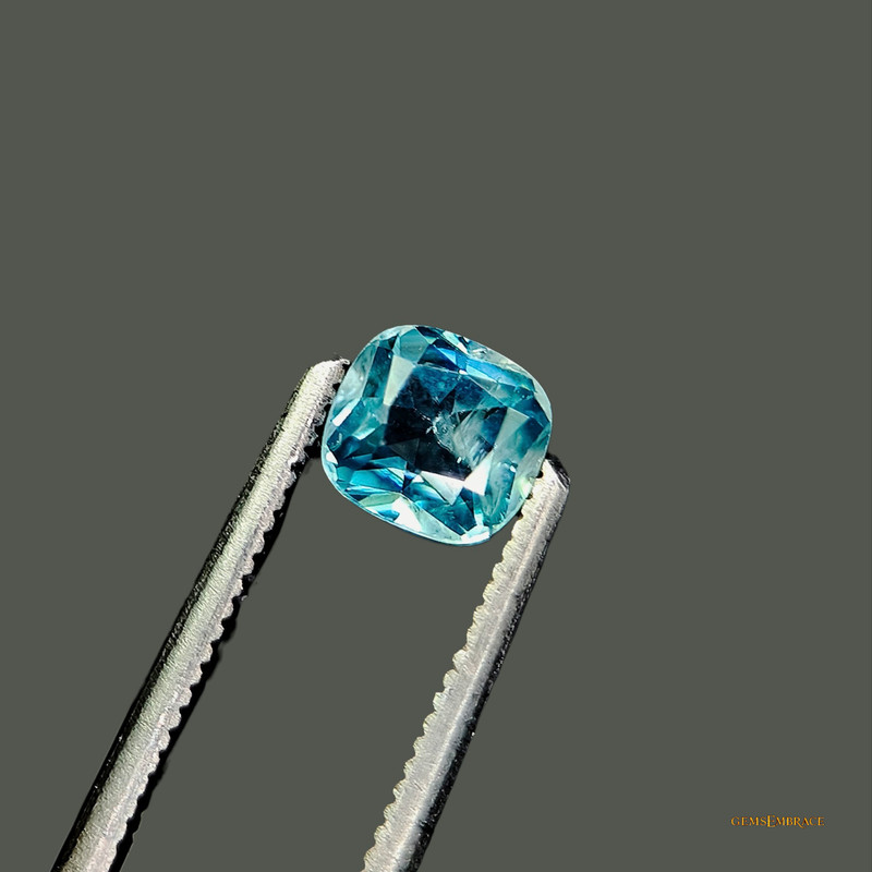 Natural Blue Zircon 1.25ct Cushion Cut Ratanakiri Cambodia Gentle Heated Loose G gallery