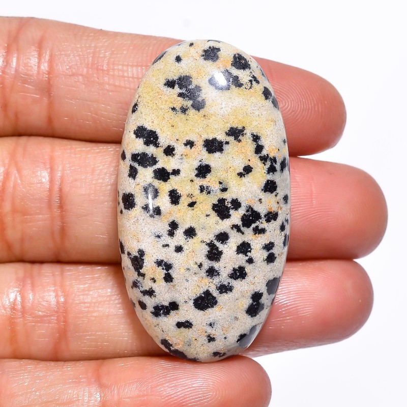 Natural Dalmatian Jasper Oval Shape Cabochon Gemstone 67 Ct. 42X23X9 mm GC-13816