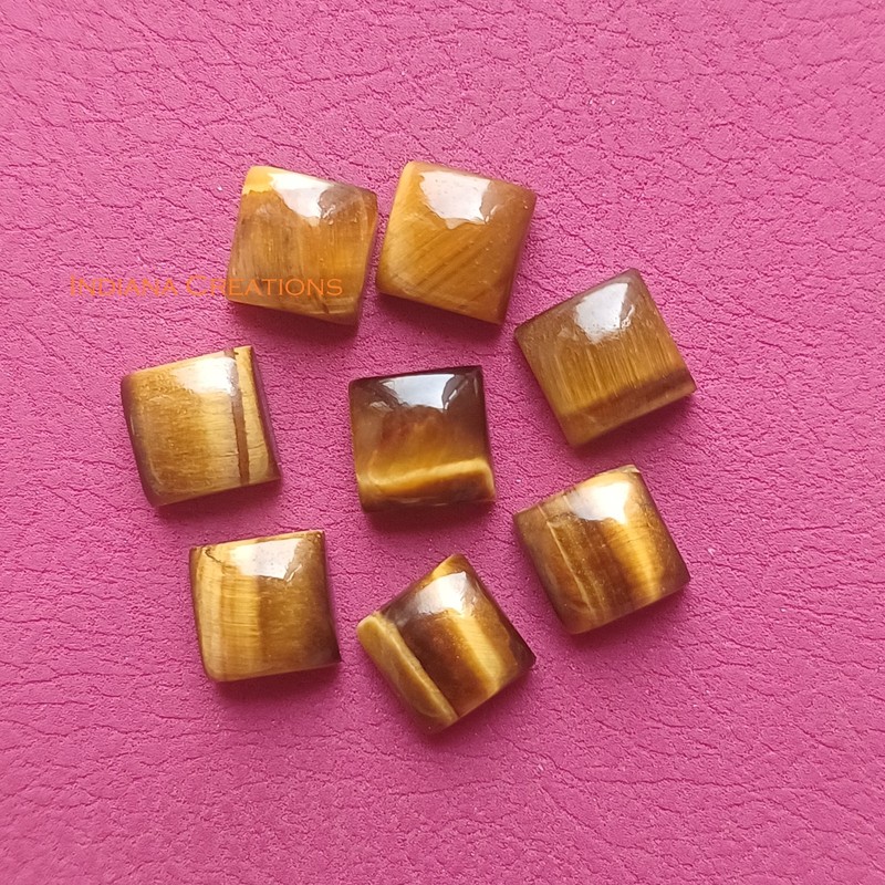 Golden Tiger Eye Square Cabochon 6mm To 25mm Natural Loose Gemstone