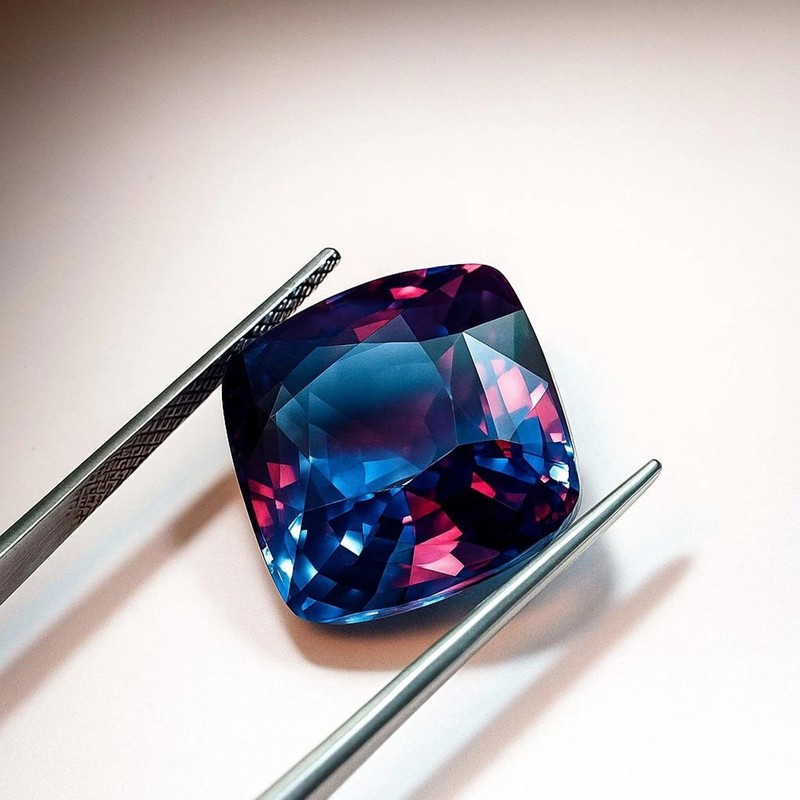 Natural Color Change Alexandrite Cushion Cut 10.10 Ct Certified Gemstone gallery