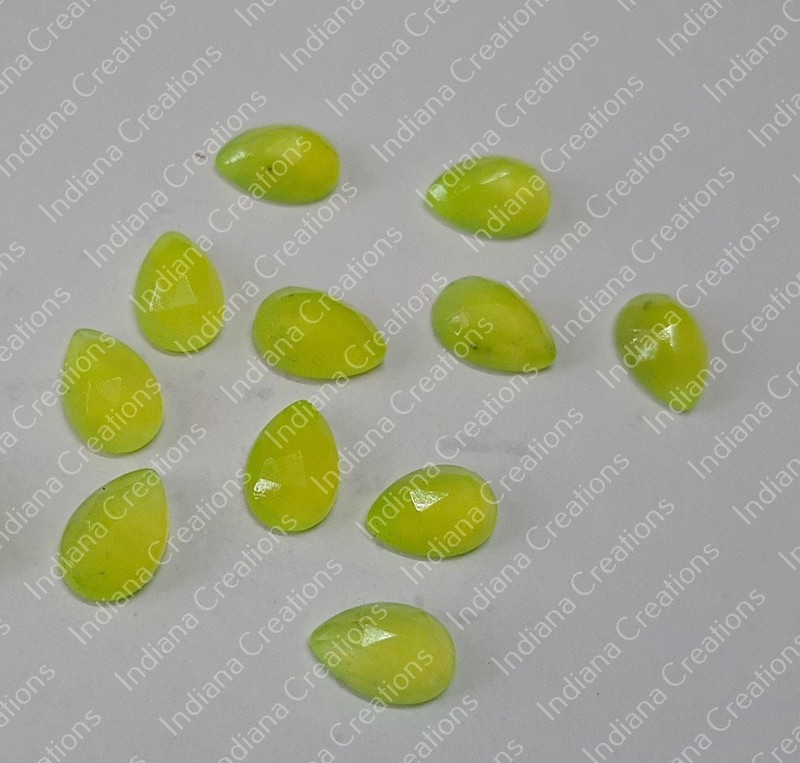 Natural Yellow Jade Pear Rose Cut 6x9mm To 20x25mm Loose Gemstone