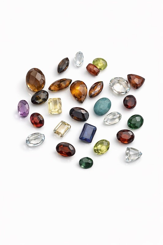Genuine Gemstone Lot Mixed Cuts Emerald Garnet Topaz Peridot Aquamarine EC!