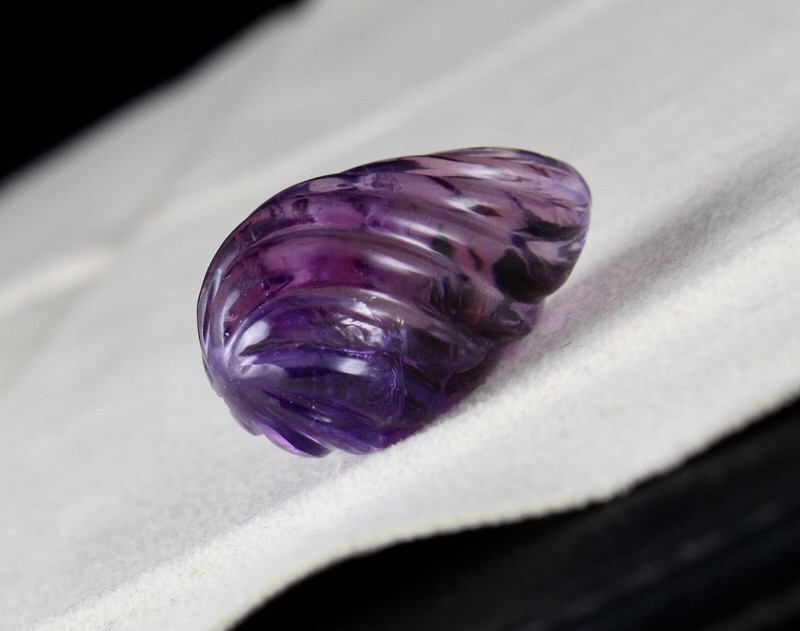 Natural Amethyst 32x19mm Tear Drop Pendant 67.75ct Carved Gemstone For Women gallery