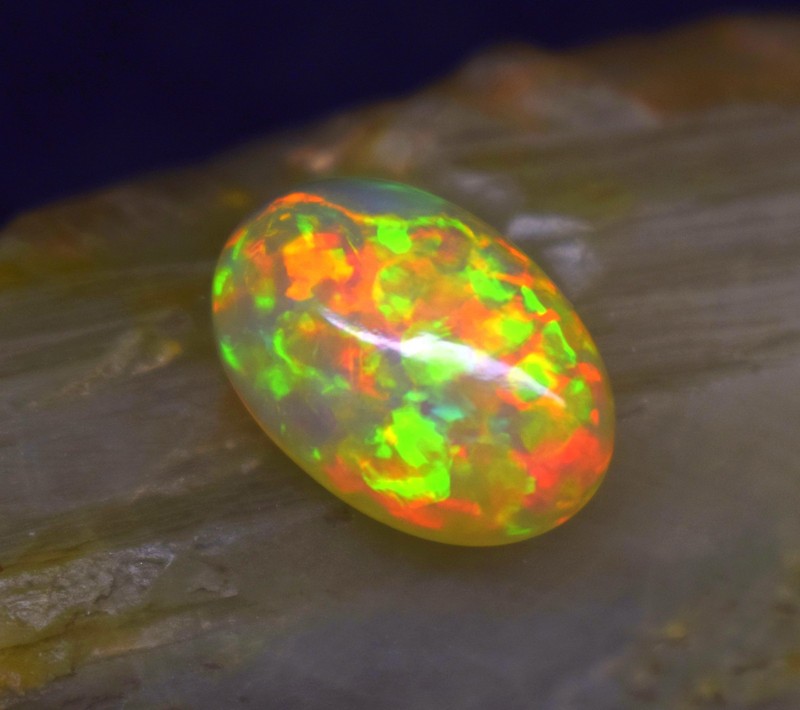 Natural Ethiopian Opal Oval , Yellowish Opal , Welo Opal Cabochon , Loose Stone