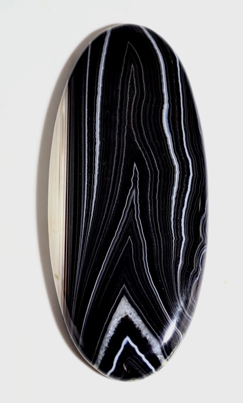 234 Ct 7X38X89 mm Natural Black Botswana Agate Oval Cabochon Gemstone HY-39