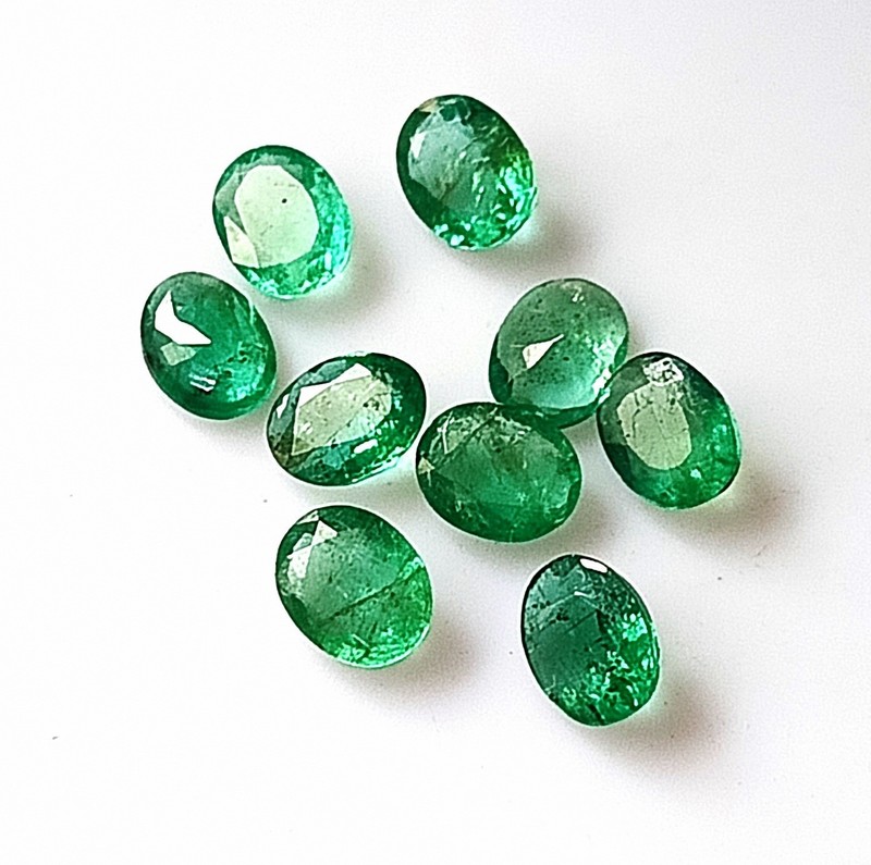 4X5 mm Oval Natural Zambian Emerald Faceted Calibrated Loose Gemstone 9 Pieces gallery