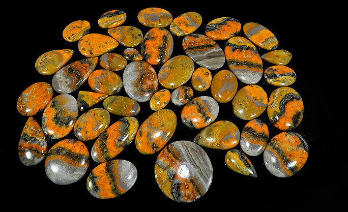 NATURAL BUMBLE BEE JASPER MIX CABOCHON LOOSE GEMSTONE WHOLESALE LOT eI775