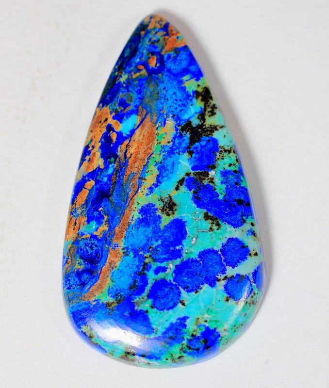 36 Ct 5X22X39 mm NATURAL BLUE AZURITE MALACHITE PEAR CABOCHON GEMSTONE-KS-250