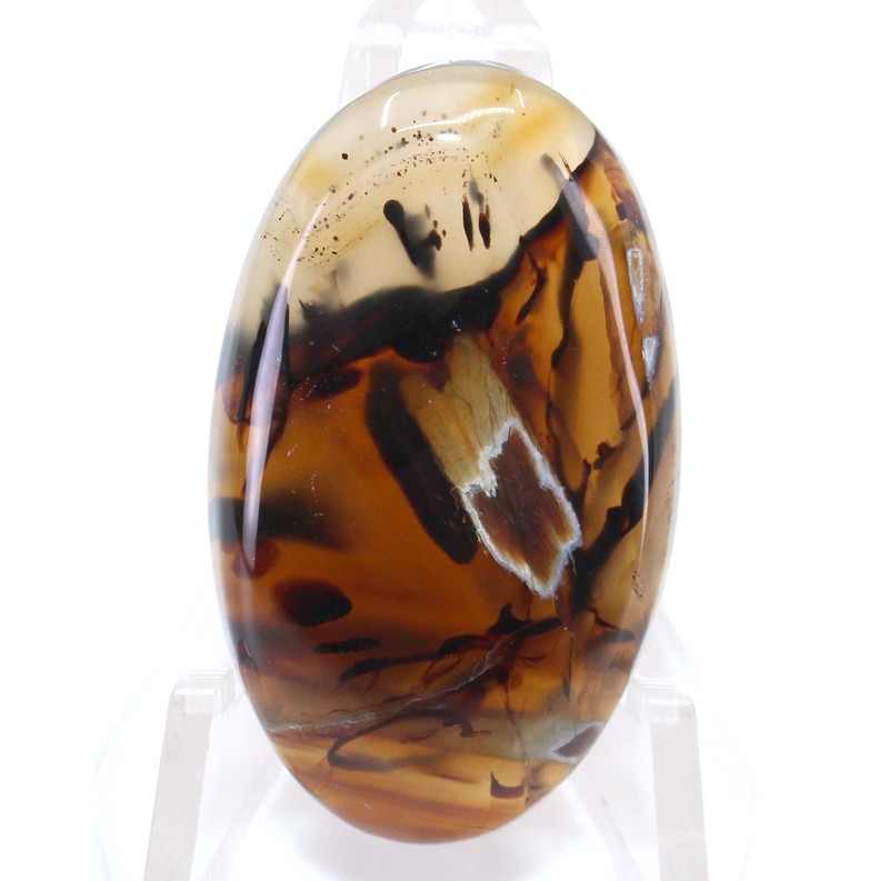 40.50Ct Natural Turkish Stick Agate Oval Cabochon Loose Gemstone 35x21x6mm
