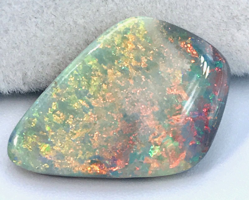 5.65ct Natural Solid Semi Black Opal_ Australian Opal, 20mm x 13.8mm gallery
