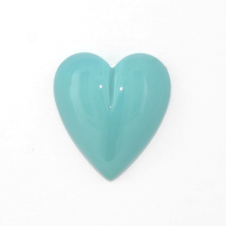 SLEEPING BEAUTY TURQUOISE 14.5 x 13 MM HEART CABOCHON ALL NATURAL F-5217