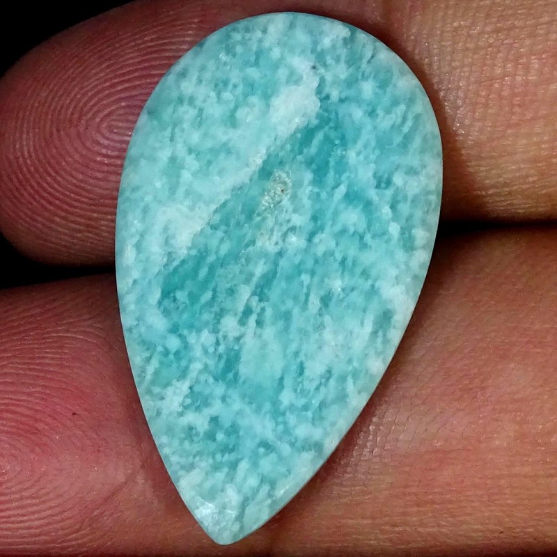14.60Cts Ultra Natural Amazonite Pear Cabochon Gemstone 17X30X3MM gallery