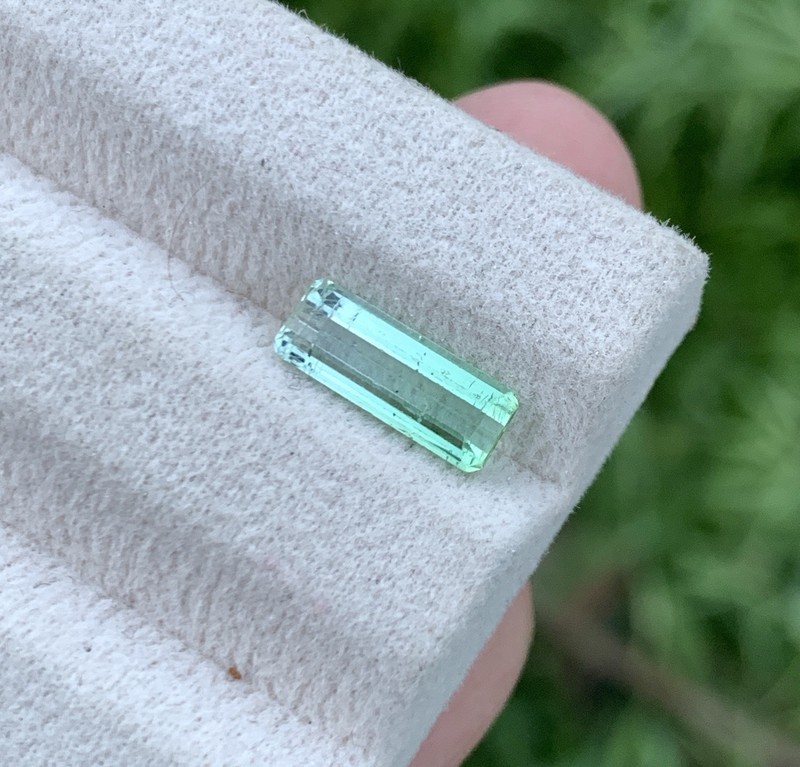 Tourmaline 1.77 Carat Bi-Color Baguette Cut 12mm Afghanistan Loose Gemstone gallery
