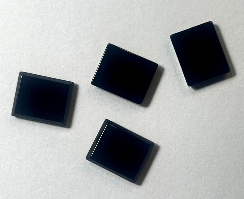 TWO (2) PIECES BLACK ONYX 11X9 MM RECTANGLE FLAT AS PICTURED BELOW WHOLESALE gallery