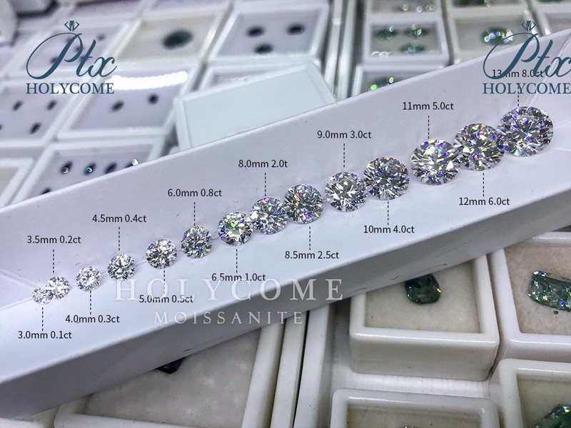 3-12mm D Color Round VVS1 White Moissanite Loose Stone GRA Certificate Pass Test
