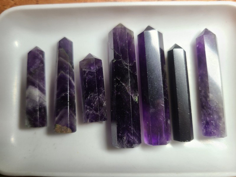 Natural Purple Amethyst Single Terminal Gemstone Pencil Points gallery