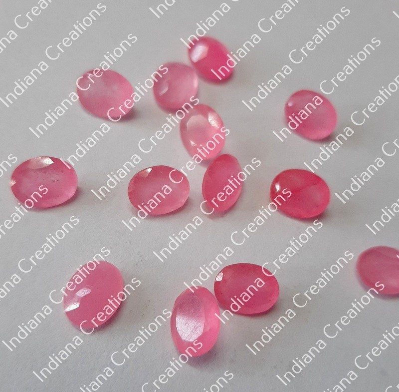 Natural Pink Jade Oval Faceted Cut 6x8mm To 20x25mm Loose Gemstone
