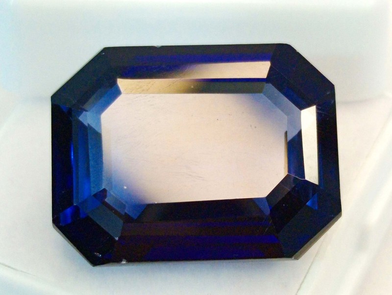 Blue Sapphire Emerald Cut 30-32 Ct Natural Loose Certified Gemstone RK105