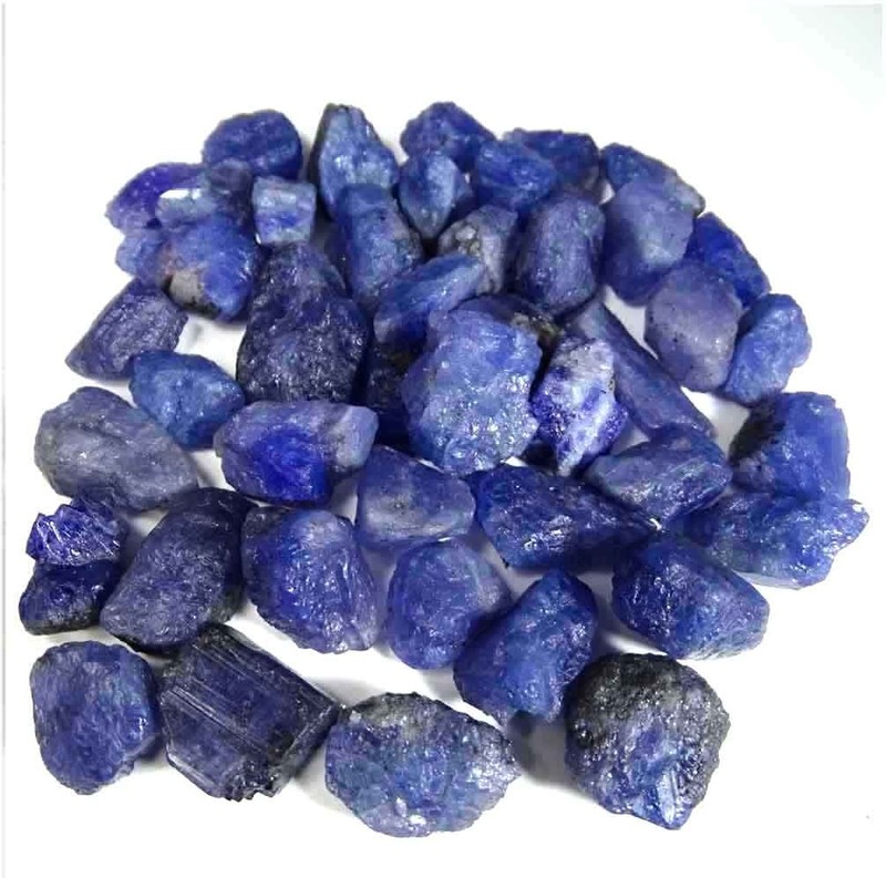 4-6pcs, 100 Cts, Natural Raw Tanzanite Stone, Rough Gemstone and Crystals lot.
