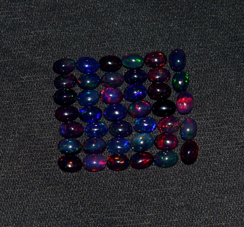 5x7MM 50Pcs Natural Ethiopian Black Opal Welo Fire Opal Loose Gems Cabochon Lot gallery
