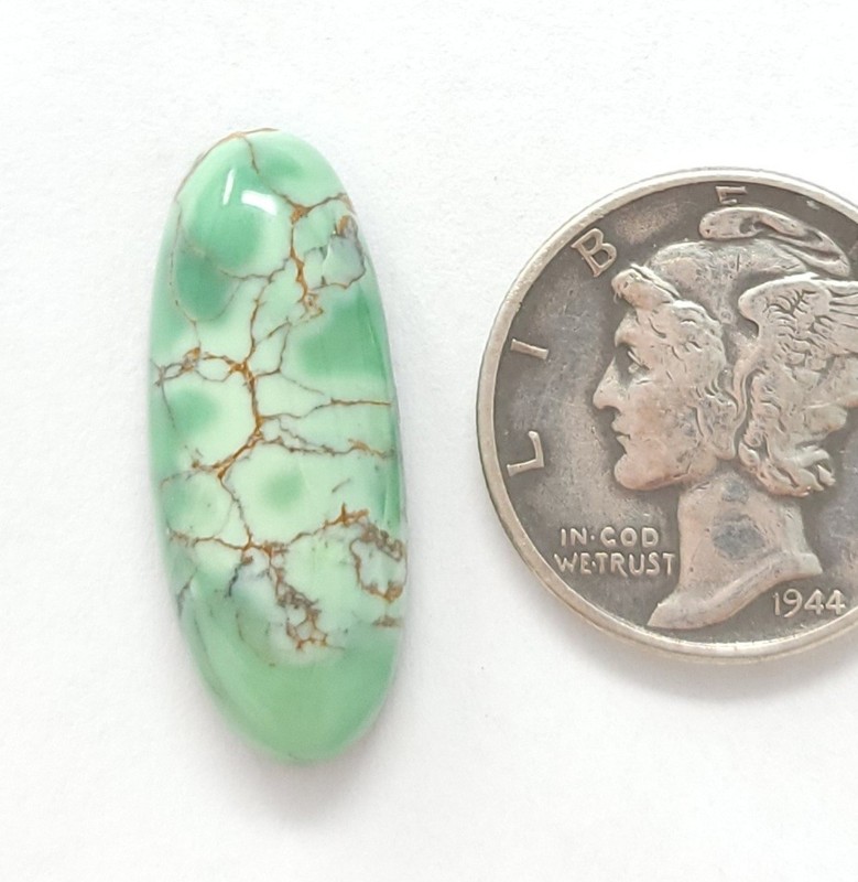 Natural Webbed Australian Variscite Bicolor Oval Cabochon 9.1 Carats Hand Cut