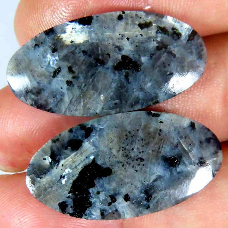 33.80Cts 100% Natural Super LARVIKITE Cabochon 15x30x4mm Oval Losse Gemstone gallery