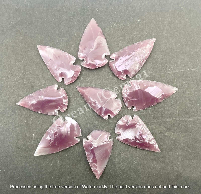 Manmade Purple Obsidian Arrowhead Crystal, 4 Pieces, Loose Gemstone Cabochon gallery