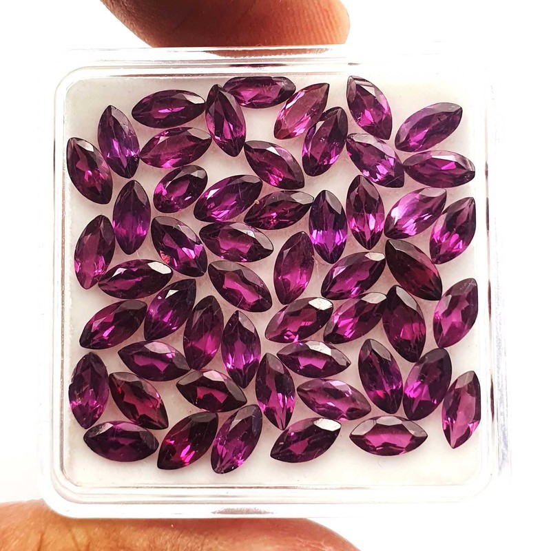 Natural Rhodolite Garnet Marquise Cut Loose Gemstone Lot 47 Pcs 3×6 MM 15 CT