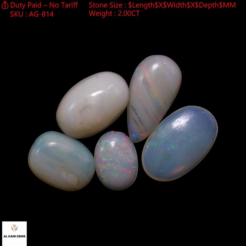 5 Pcs 2.00 Cts Natural Fire Opal Top Quality Cabochon Lot 4X6X1 TO 5X8X2 MM