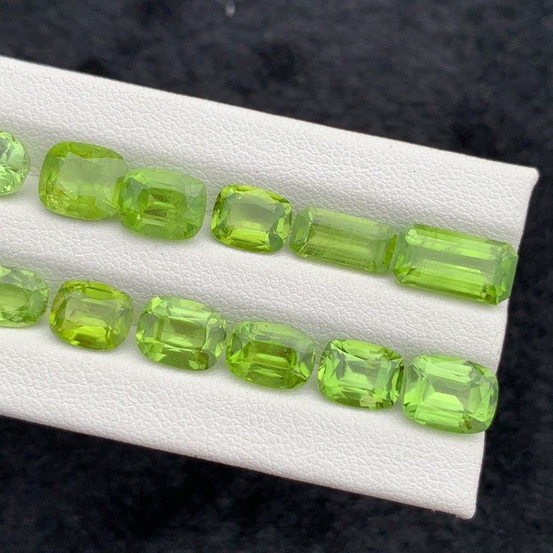 Natural Peridot Lot 40 Ct Mixed Cuts Green Loose Gemstones Pakistan 24 Pcs gallery