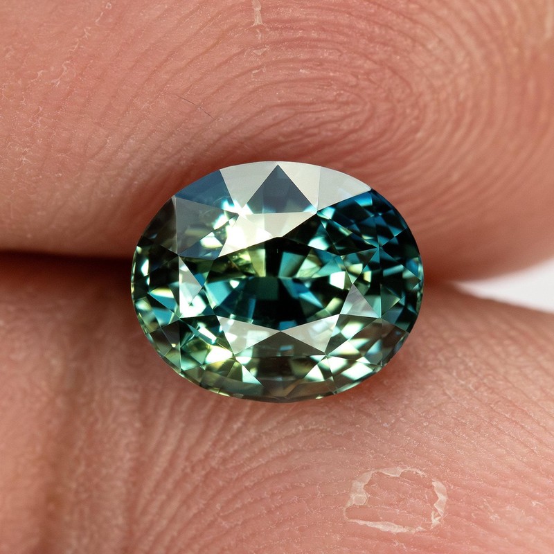 Natural Madagascar Unheated Sapphire: 1.94ct Oval Blue Green Teal, 7.7x6.4mm gallery