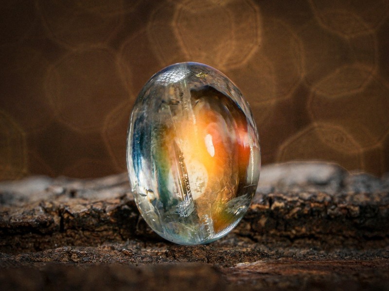 2.80 Carat Golden Rainbow Moonstone Gemstone Cabochon 10x7x5 MM Oval Shape