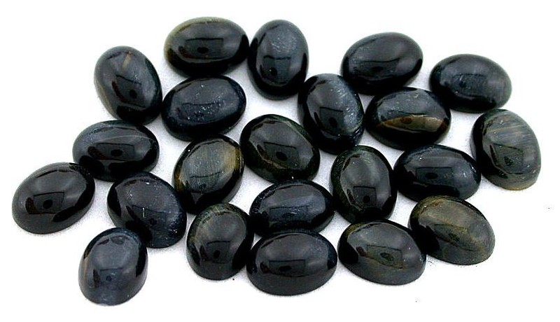 SIX 8×6 8mm x 6mm Oval Natural Blue Tigereye Cab Cabochon Gem Stone Gemstone