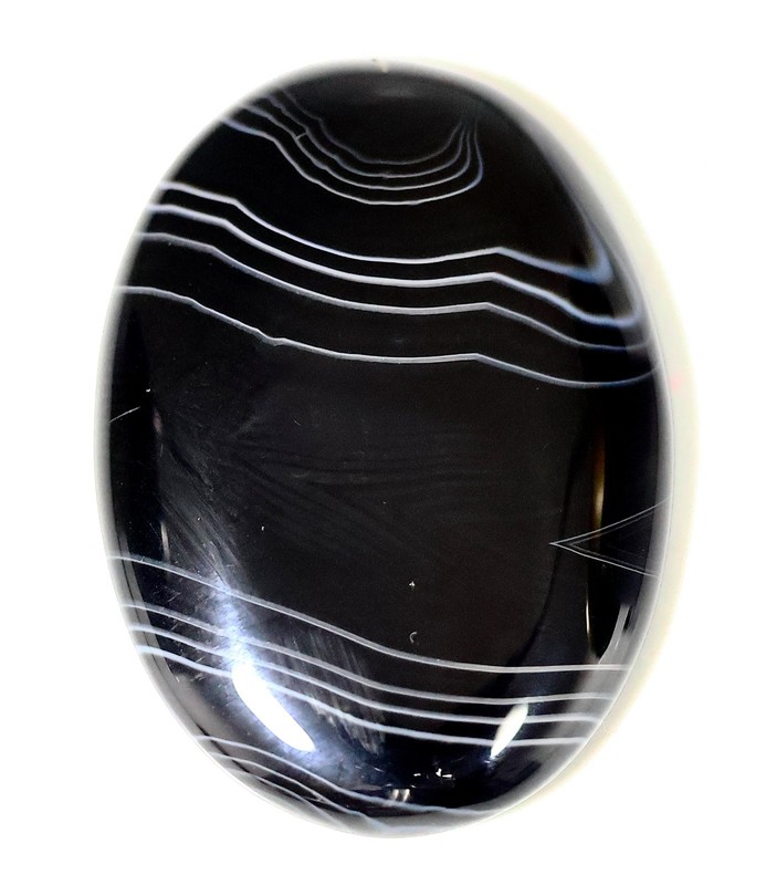 58 Ct 7X27X38 mm Natural Black Botswana Agate Oval Cabochon Gemstone HY-223