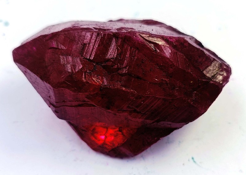 Attractive 550 Ct Natural Red Ruby Dyed Rough EGL Certified Loose Gemstone 6FGE