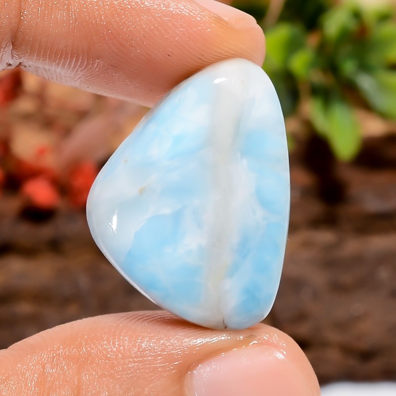 Larimar/Pectolite Fancy 29Ct 26X18X7mm Blue Loose Gemstone